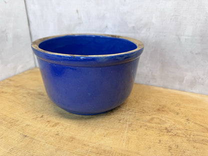 Blue Stoneware Bowl Vtg #S-1701