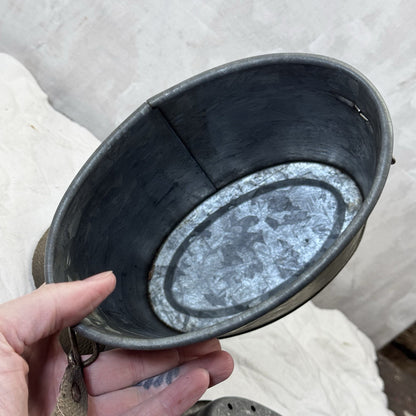 Vintage Small Strap Minnow Bucket Metal