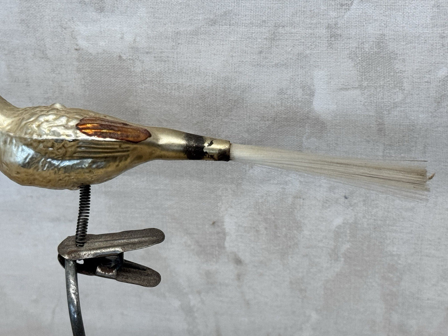 Antique Glass Bird Clip On Ornament #1487