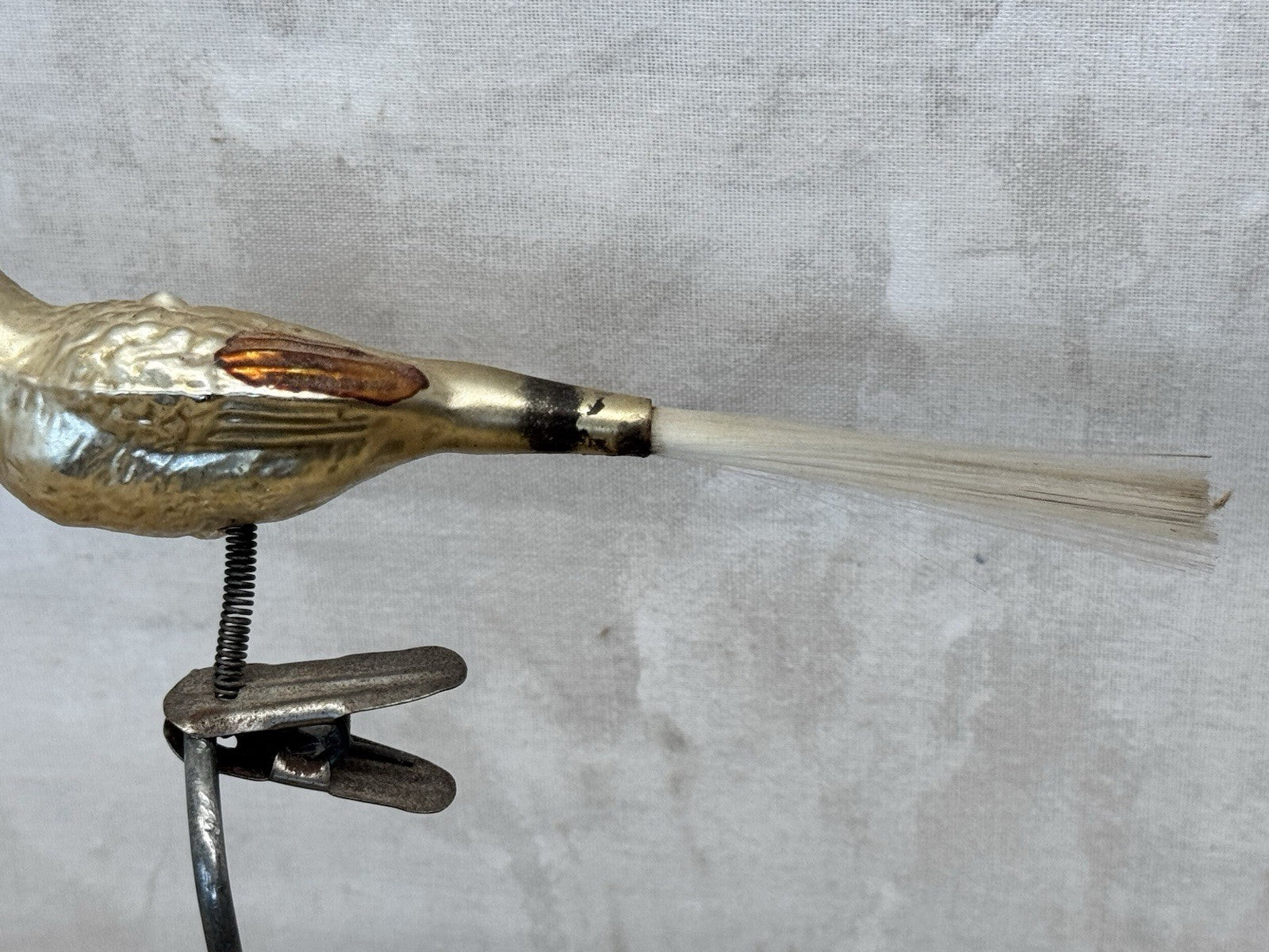 Antique Glass Bird Clip On Ornament #1487
