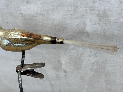 Antique Glass Bird Clip On Ornament #1487