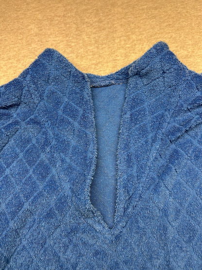 1970s Women’s Blue Terry Cloth Knit Top