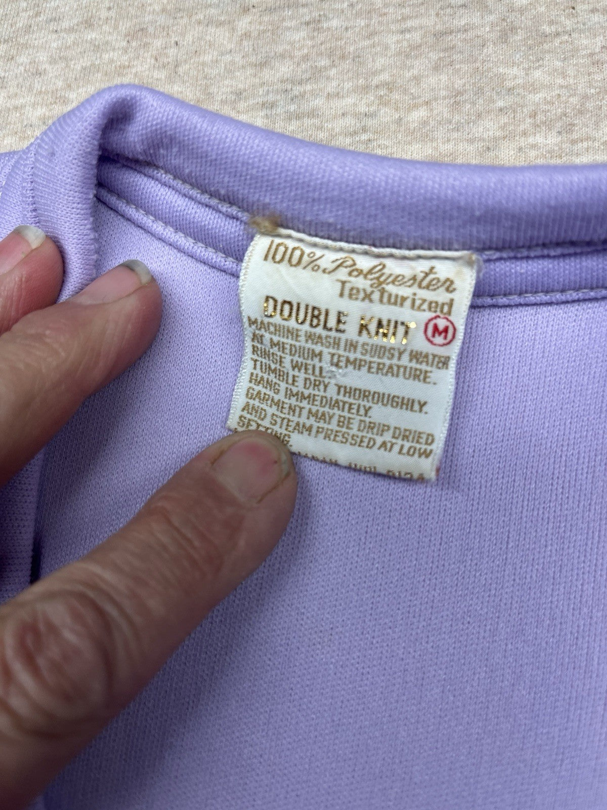 1970s Women’s Purple Knit S Sleeve Top