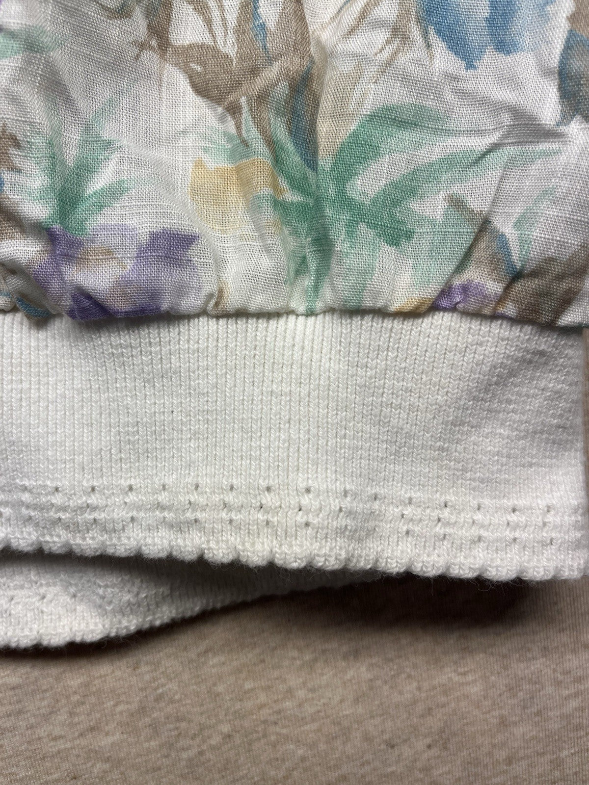 1980s Women’s Flower Prints S Sleeve Knit Top