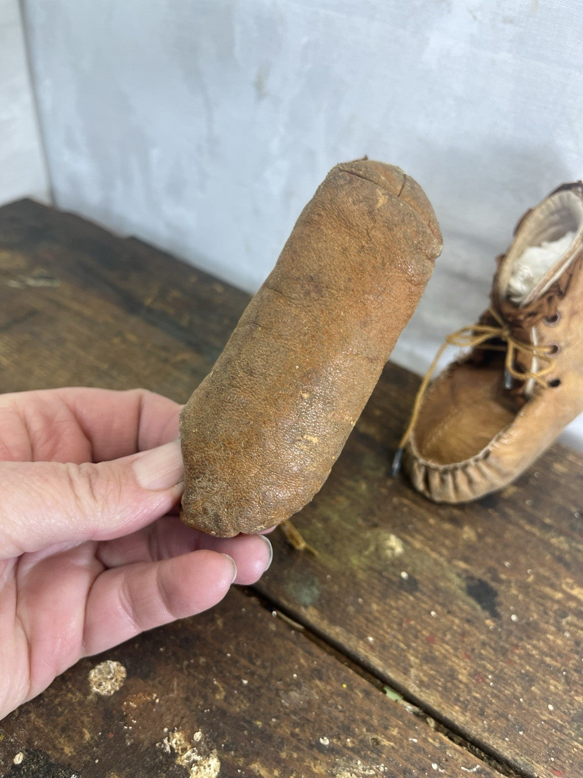 Antique Leather Baby Shoes