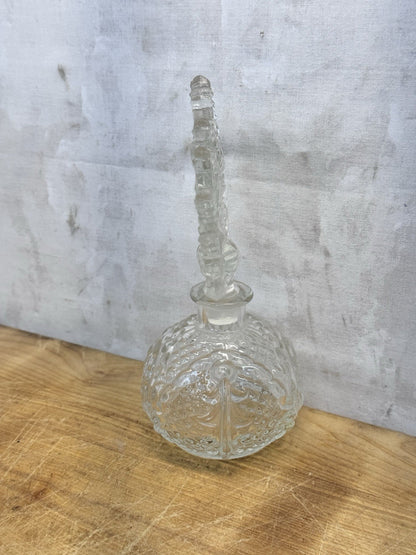 Crystal Clear Perfume Bottle Vtg #1460