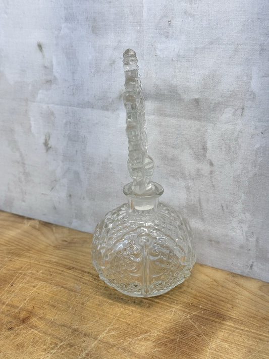 Crystal Clear Perfume Bottle Vtg #1460