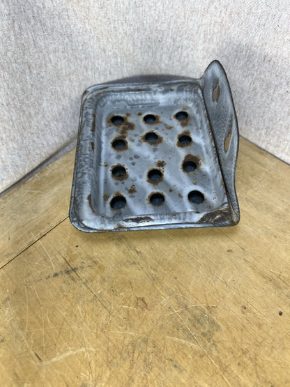 Grey Enamel Soap Dish W/Patina