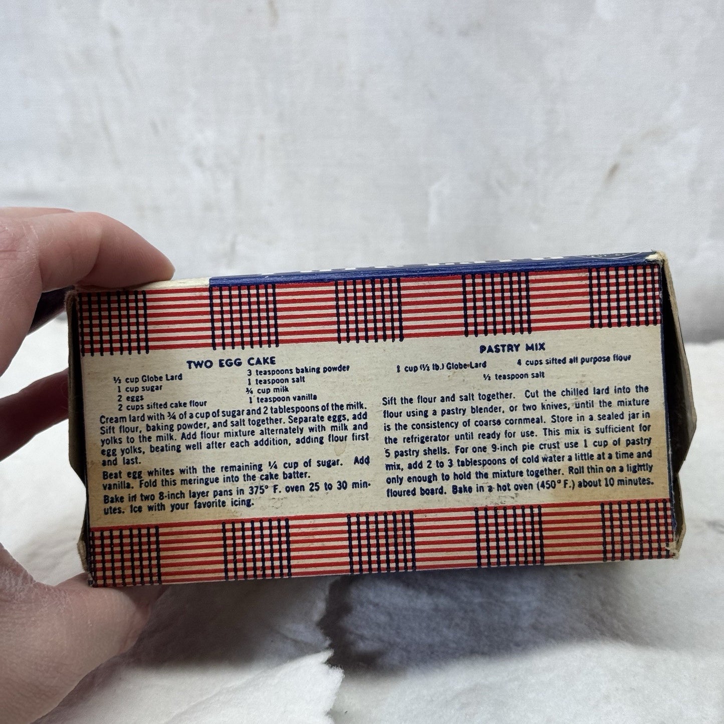 Plankintons Globe Pure Lard Waxed Box Container Empty Vintage