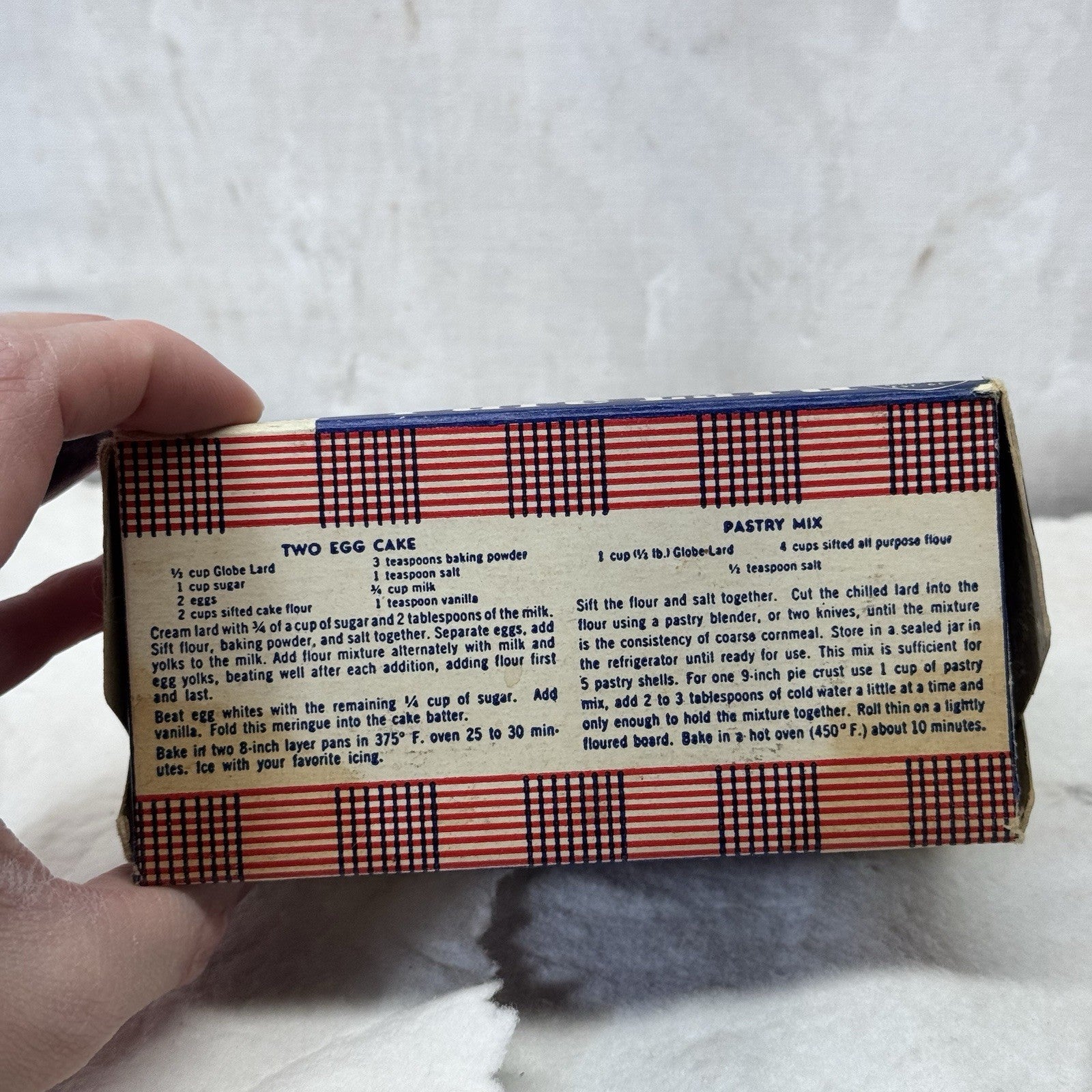 Plankintons Globe Pure Lard Waxed Box Container Empty Vintage