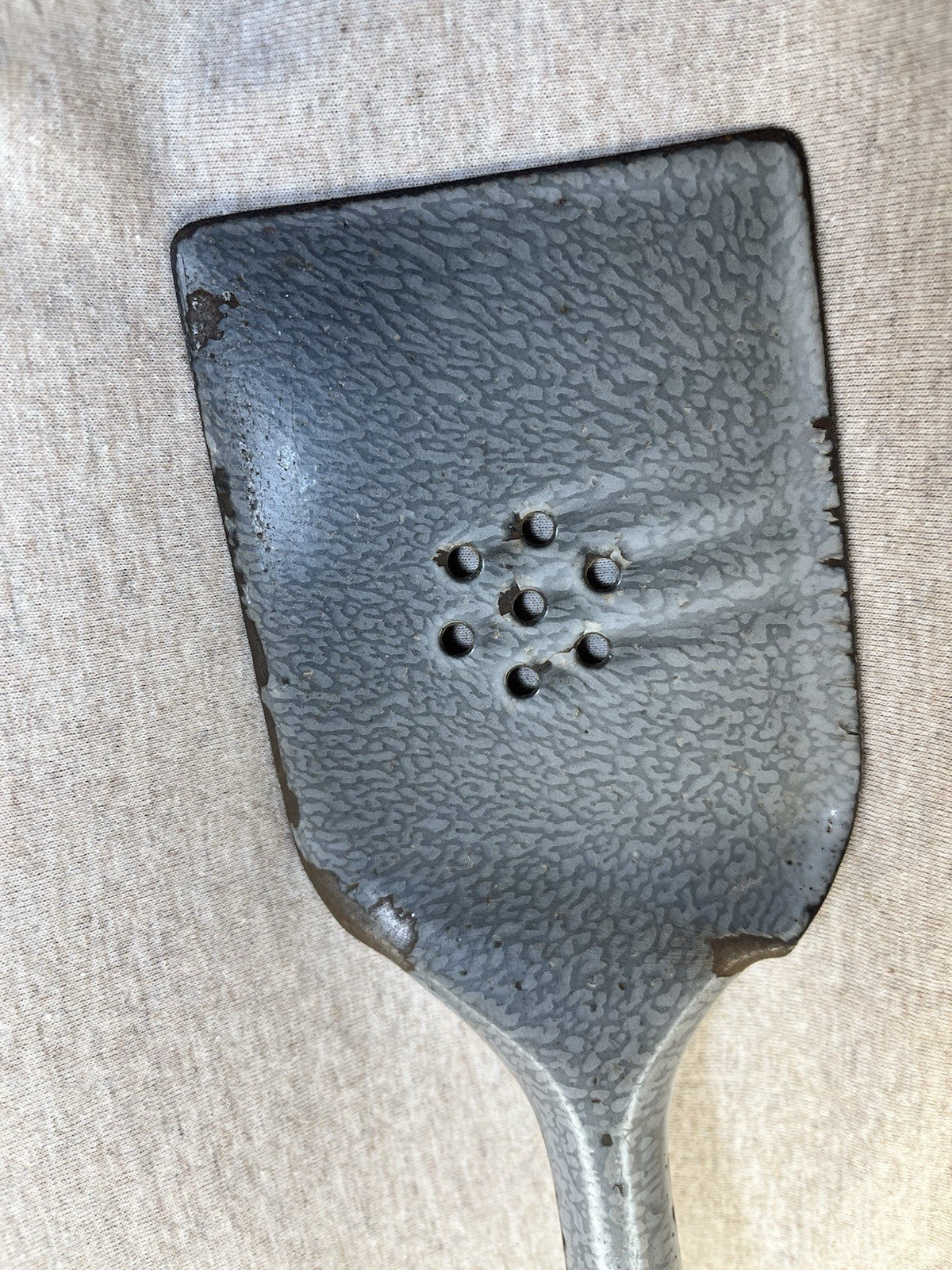 Enamel Grey Spatula Antique