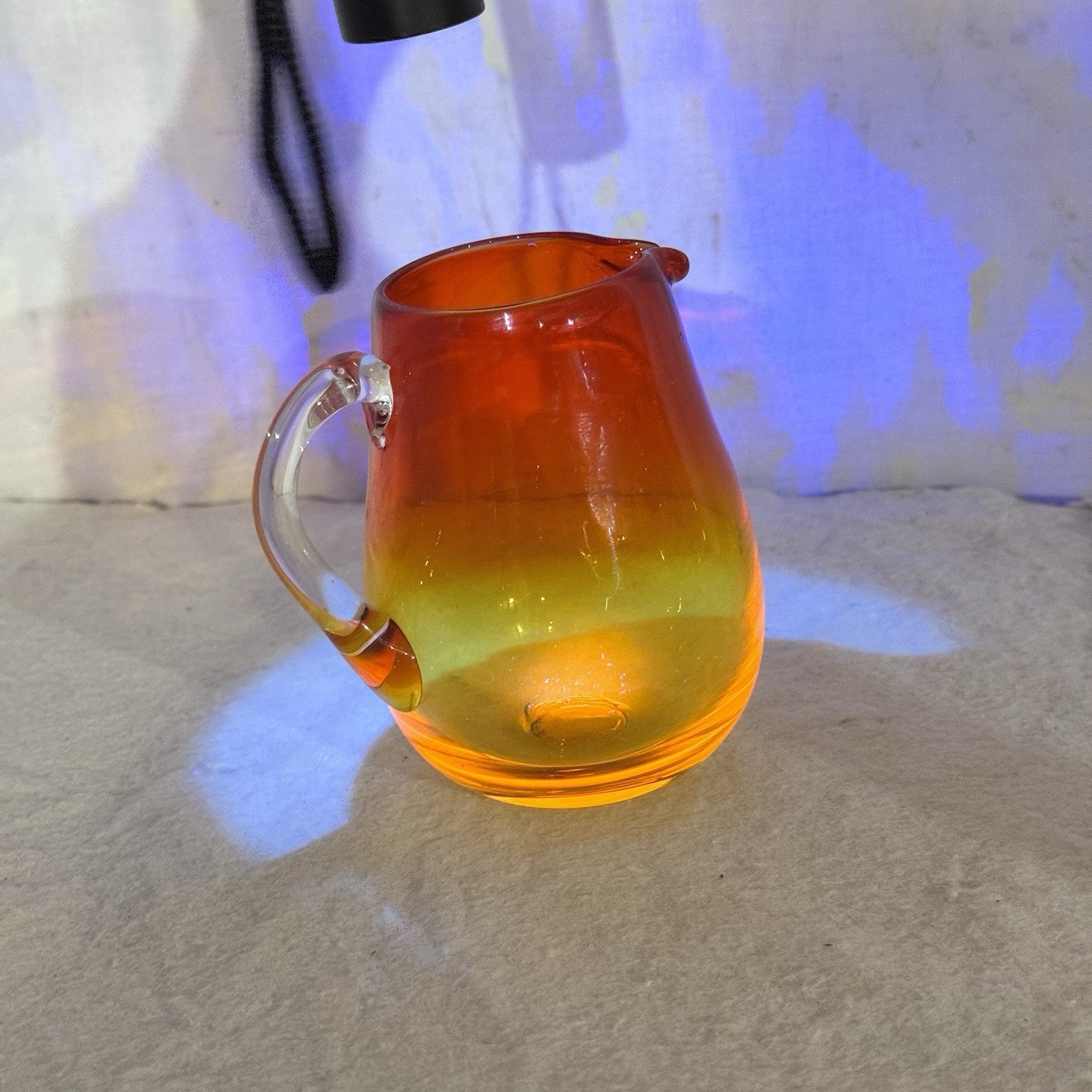 Amberina Glass Creamer Small Pitcher Vintage 