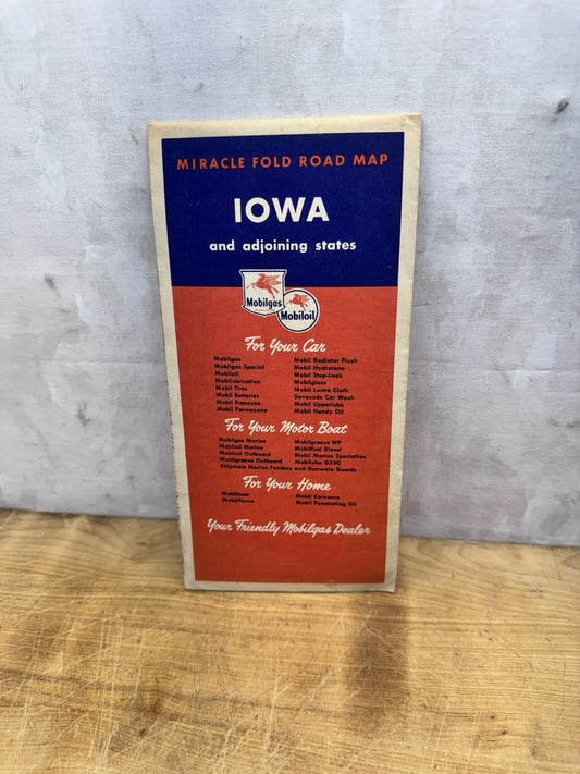 Miracle Road Fold Map Iowa Vintage #1450