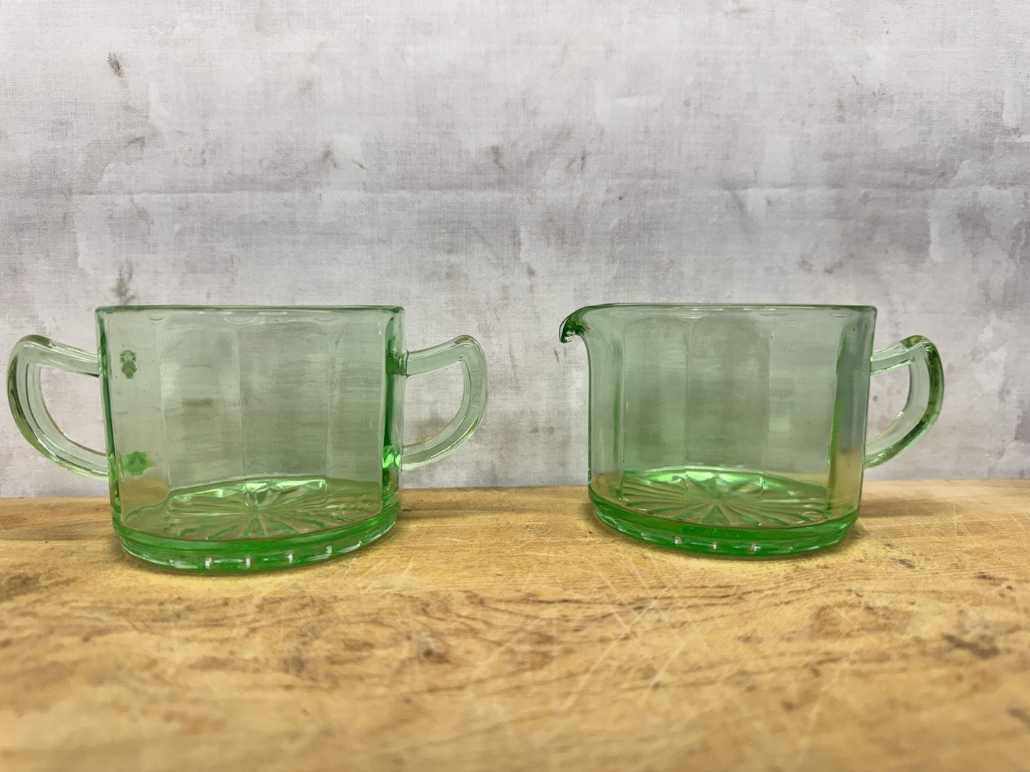 Uranium Cream And Sugar Set #1100