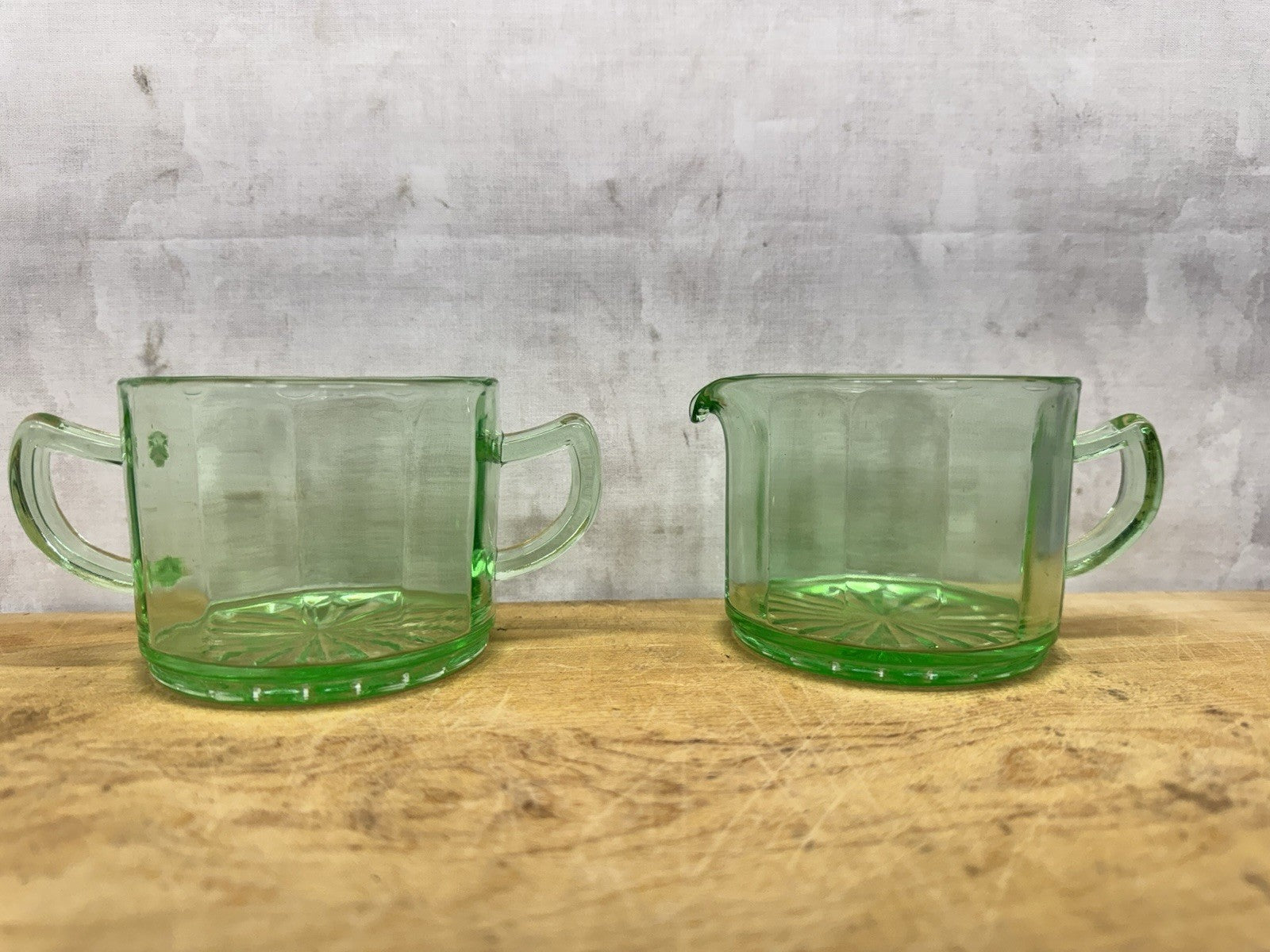Uranium Cream And Sugar Set #1100
