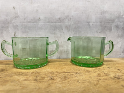 Uranium Cream And Sugar Set #1100