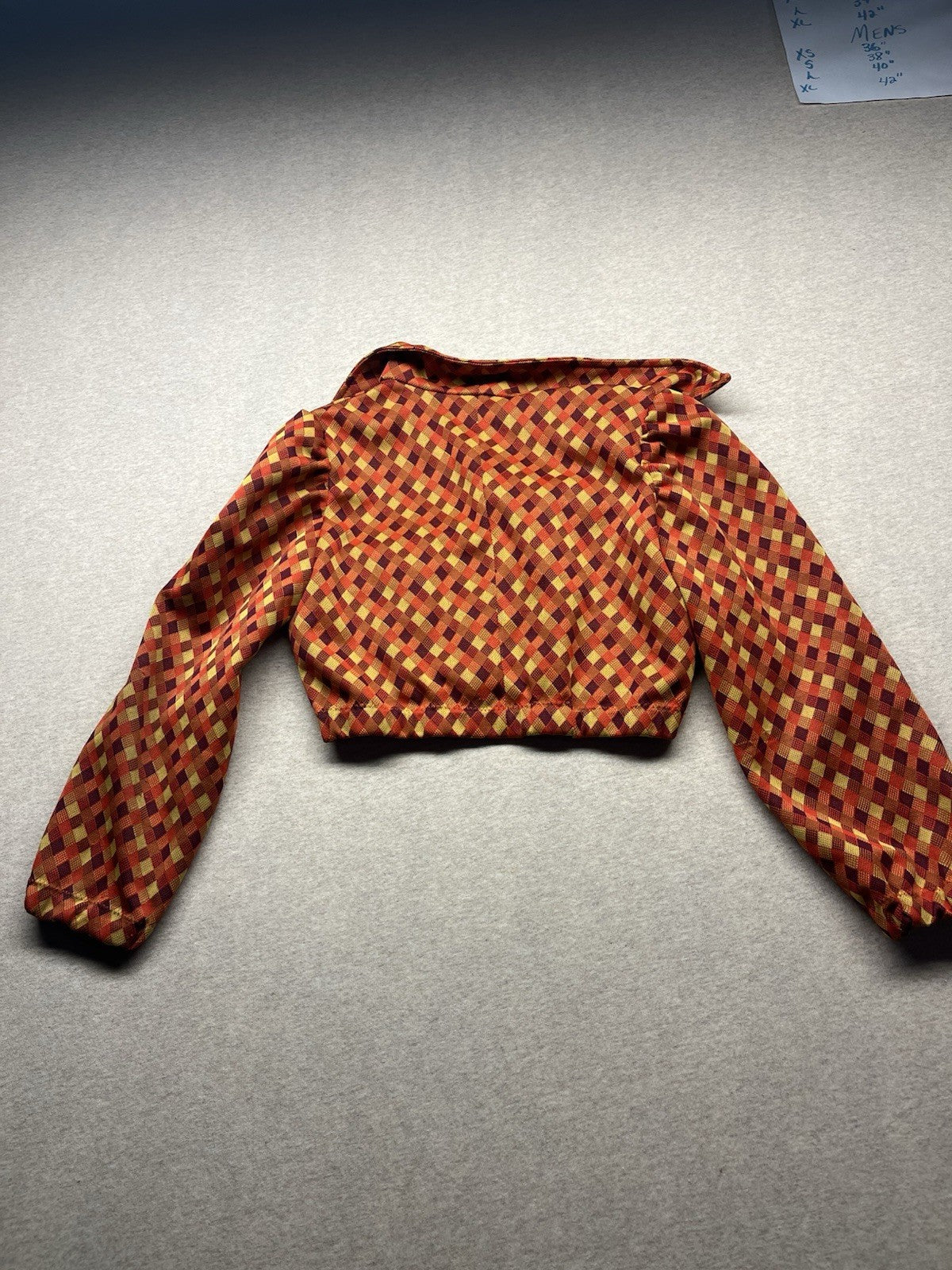 1960s, 70s Women’s Disco Orange Diamond Print Knit Top