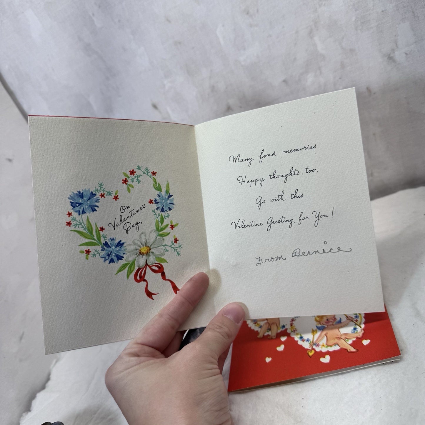 Two Vintage Valentines Day Paper Cards