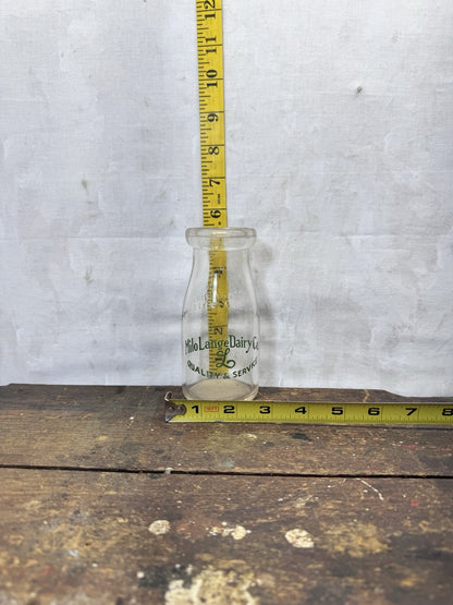 Milo Lange Dairy Co. Milk Glass Bottle Vintage 