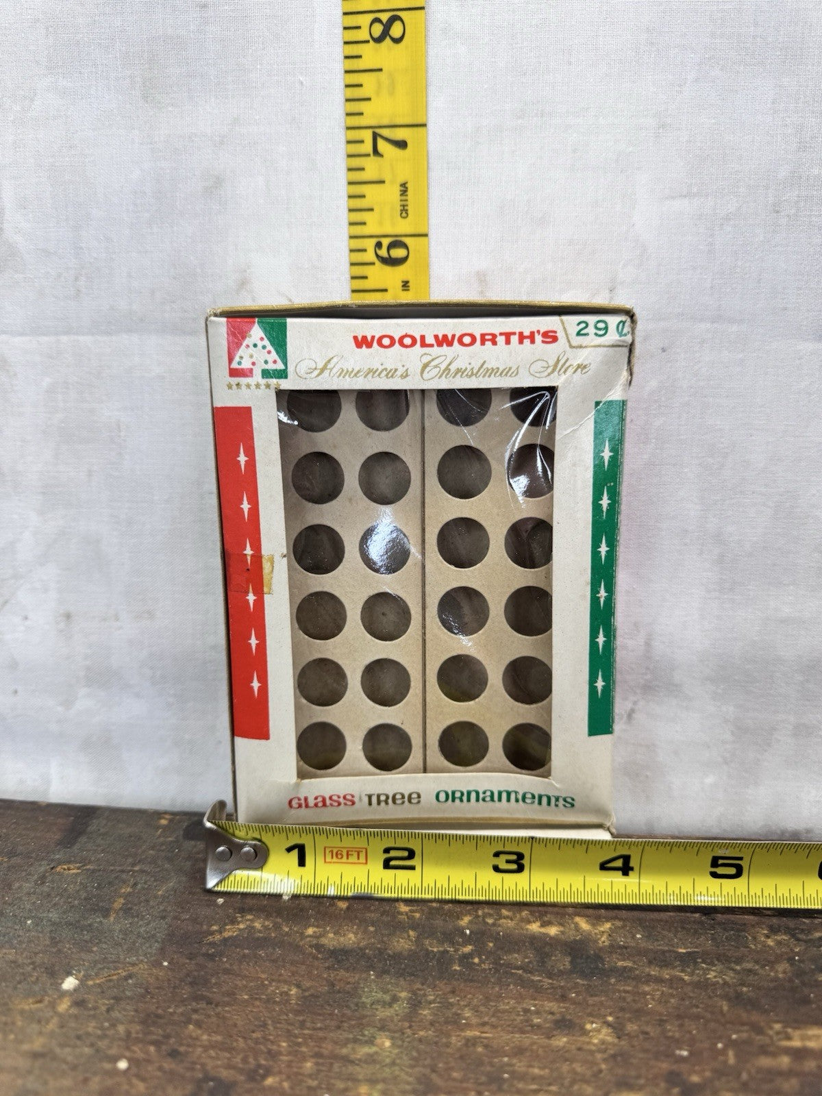 Woolworths Glass Tree Ornament Box Empty #1067