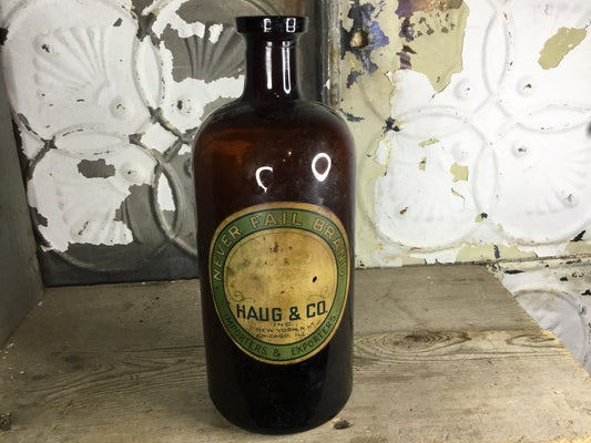 Antique Vintage Pre-prohibition Haug And Co. Bottle, Home Decor