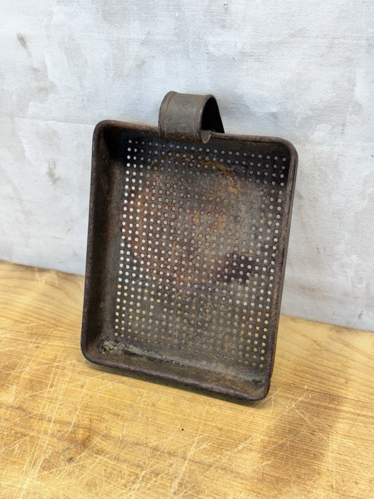 Antique Early Tin Strainer Square  #1439
