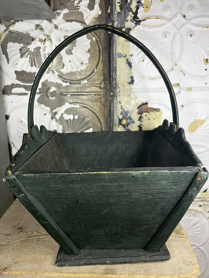 Primitive Antique Early 1900s Large Rice Measuring Basket