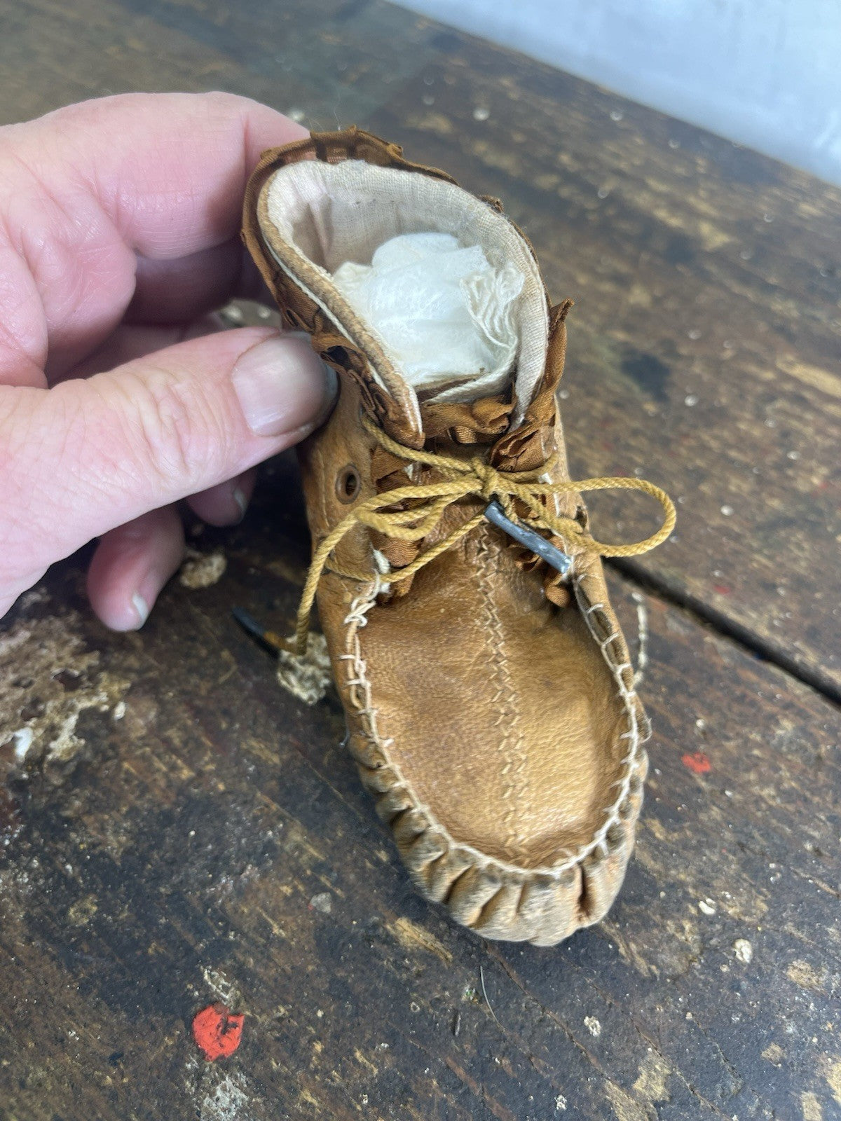 Antique Leather Baby Shoes