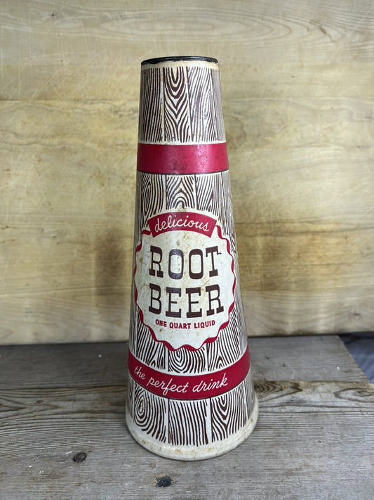 Vintage 1940s Collectible Waxed Cardboard Root beer Cone