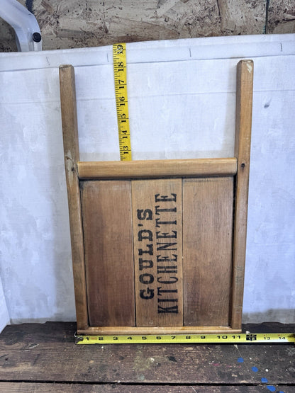 Goulds Kitchenette Wooden Washboard Vintage REPAIRED