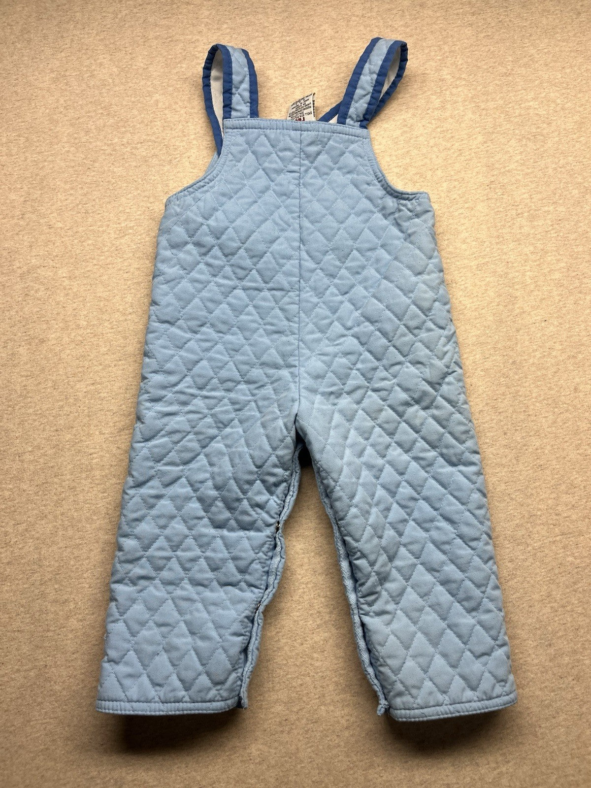 Kids Quilted Bib Overalls Train Size 18m