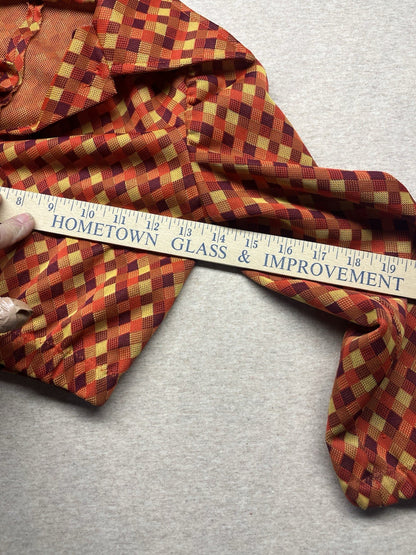 1960s, 70s Women’s Disco Orange Diamond Print Knit Top