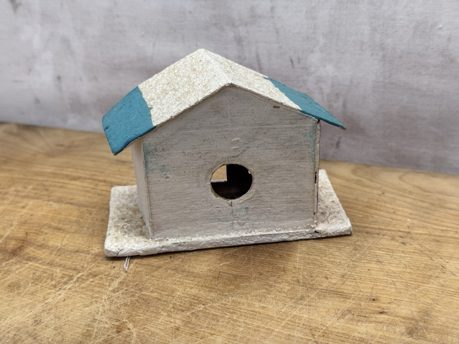 Pink Small Putz House Christmas Antique #1366