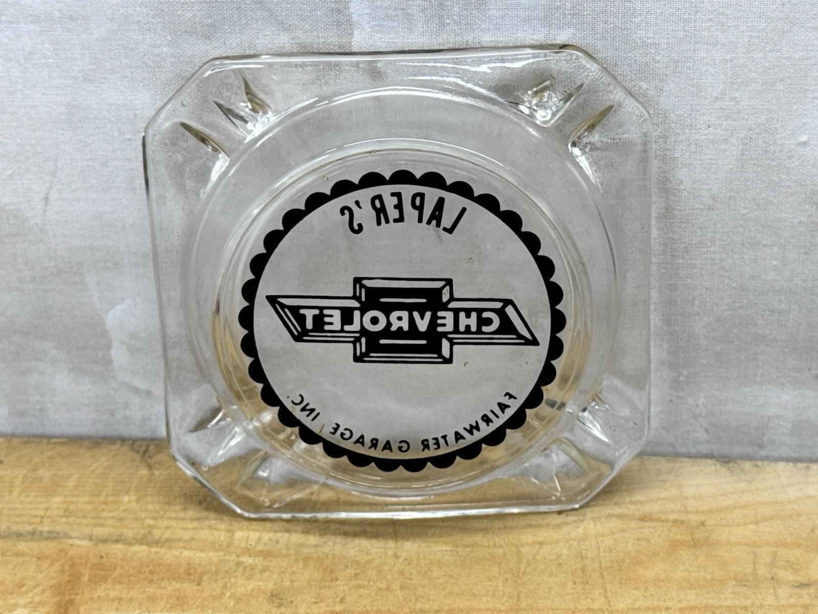 Lapers Fairwater Wisconsin Advertisement Chevrolet Ashtray Vintage #1127