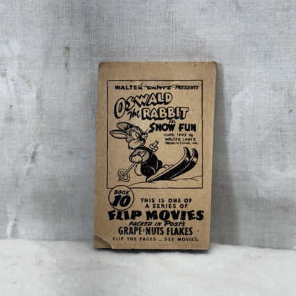 Oswald The Rabbit Woody Woodpecker Mini Flip Movies Grape Nuts Flakes Prize VTG