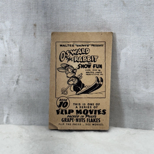 Oswald The Rabbit Woody Woodpecker Mini Flip Movies Grape Nuts Flakes Prize VTG