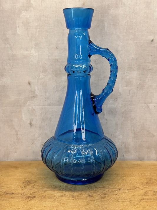 Vintage Blue Empty Liquor Bottle #1105