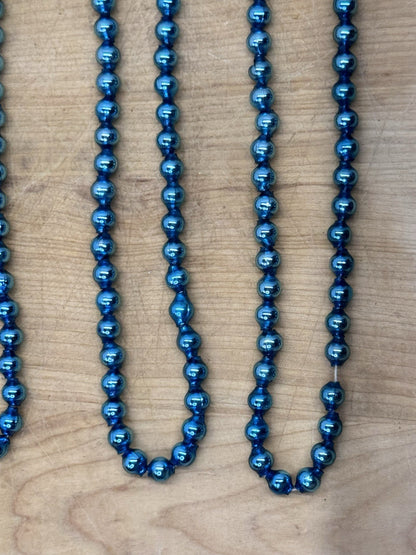 Antique Blue Christmas Beaded Japan Garland #1213