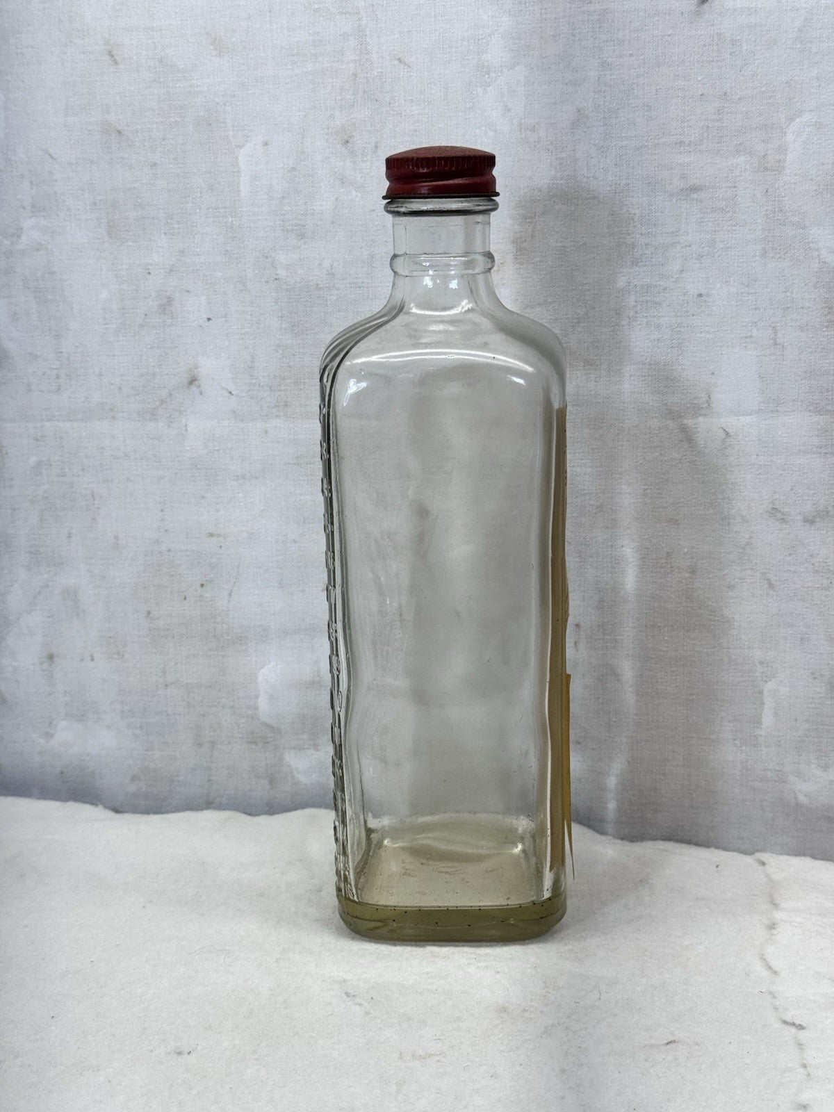 Lemon Oil Polish Vintage Glass Bottle Paper Label