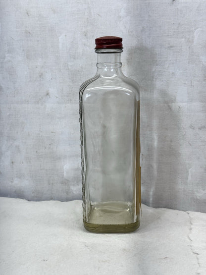 Lemon Oil Polish Vintage Glass Bottle Paper Label