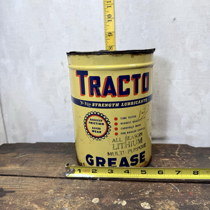 Tracto Grease Tin Can Vintage 
