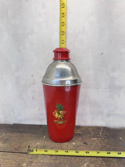 Vintage Red Rooster Cocktail Shaker #1011
