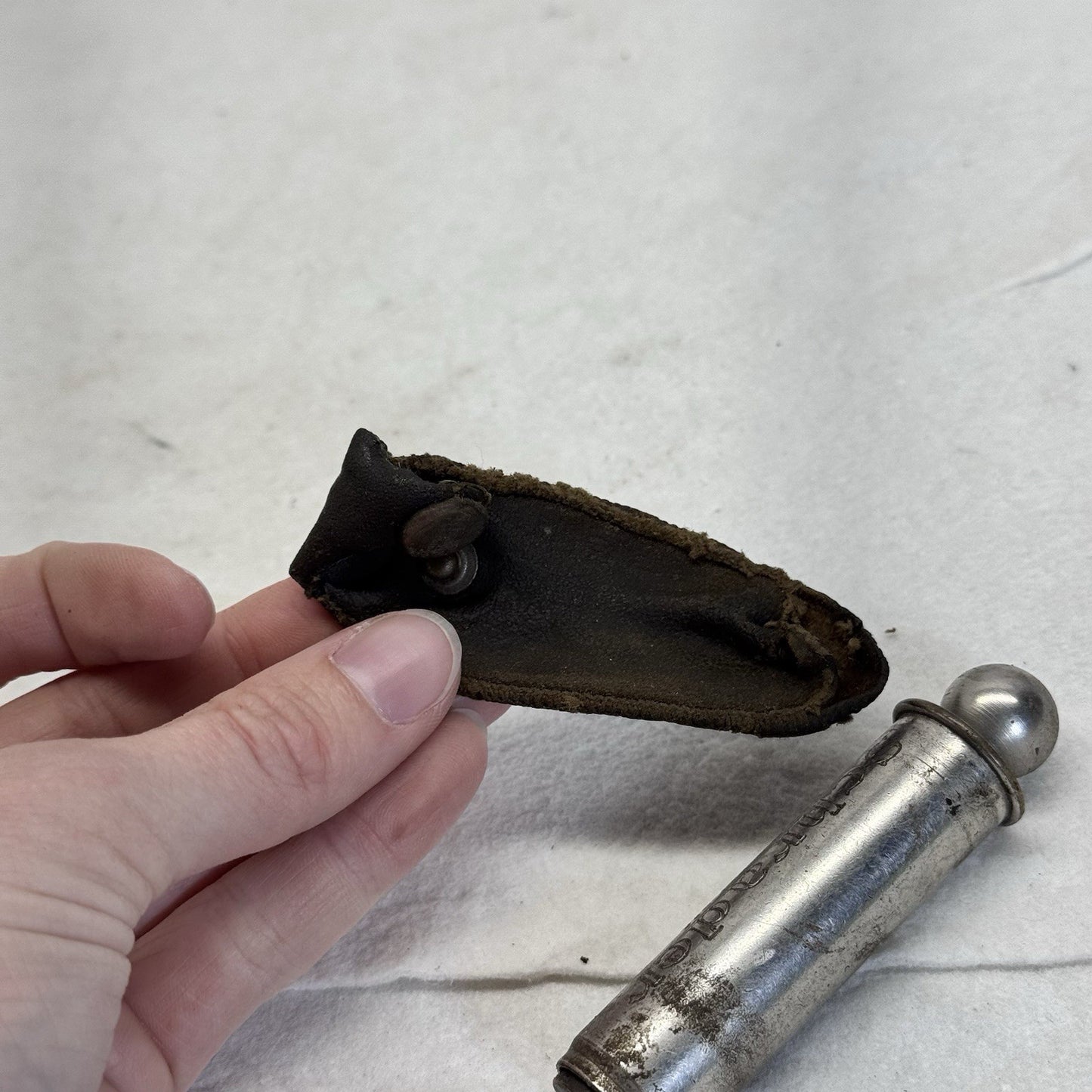 Schrader Balloon Tire Gauge With Case Vintage 