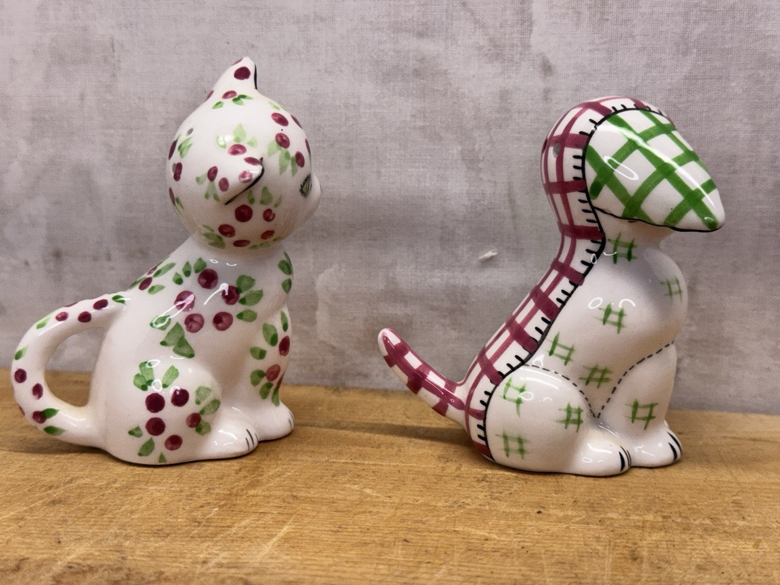 Cat And Dog Salt Pepper Shakers Japan #1143