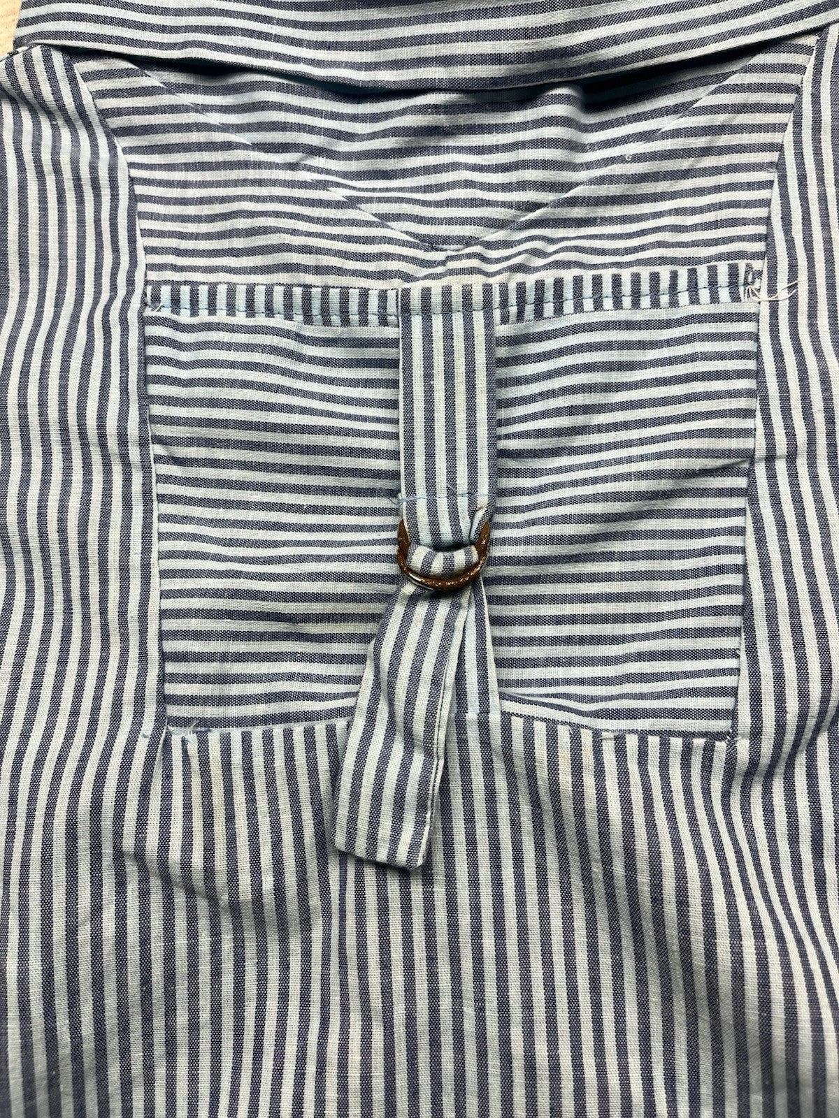 1980s Women’s Blue Striped Cotton Top