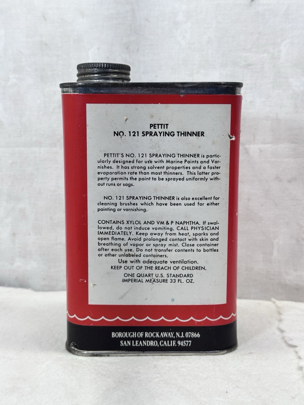 Pettit Old Salem Spraying Thinner Vintage Tin Can