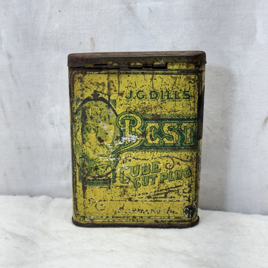 J.G Dills Best Cube Cut Club Tin Vintage
