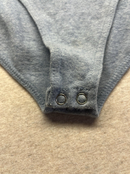 1990s Women’s Blue Sleeveless Knit Body Suit