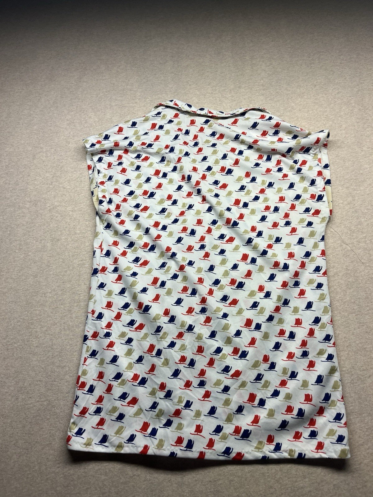 1970s Women’s Sleeveless Print Knit Top