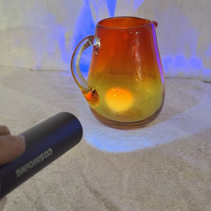 Amberina Glass Creamer Small Pitcher Vintage 